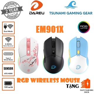 [Mã SKAMSALE03 giảm 10% đơn 200k] Chuột không dây Gaming DAREU EM901X RGB - SUPERLIGHT, FAST CHARING DOCK