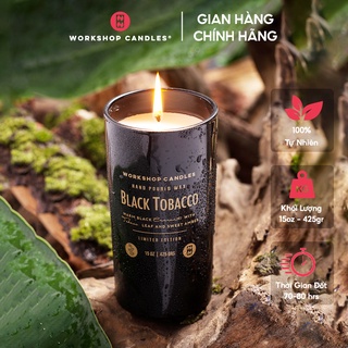 Nến thơm Black Tobacco Workshop Candles H&amp;H Home 15oz hương gỗ cao cấp