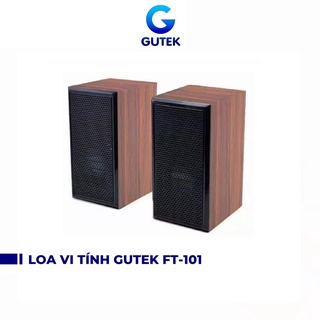 Loa vi tính có dây vỏ gỗ Gutek FT-101 jack 3.5 dùng được cho điện thoại laptop pc
