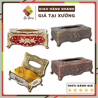 Hộp Giấy Ăn Hoàng Gia Hợp Kim Mạ Vàng 7 màu Tài Lộc Thanh lịch và Trang nhã BEHOME