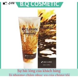 Gel tẩy da chết mặt 3W Clinic Green Tea &amp; Rice Brown Moisture Peeling Gel 180ml Hàn Quốc
