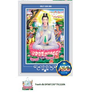Tranh đính đá phật quan âm DF587 (KT: 55 x 75 cm)