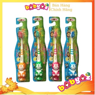 Bàn Chải Đánh Răng Trẻ Em Hình Con Sư Tử ROSE Sợi Lông Siêu Mềm, Công Nghệ Nhật Bản, Thích Hợp Cho Trẻ Bắt Đầu Tập Đánh