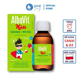 ALBAVIT KIDS CALCIUM + D3 - Giúp phát triển xương và răng chắc khỏe - Lọ 150ml