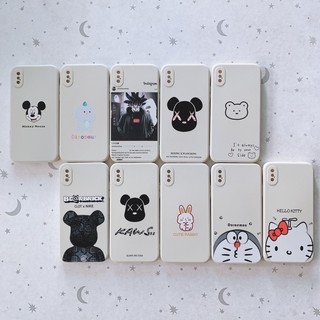 Ốp chống bẩn vuông viền in siêu cute iPhone X/Xs