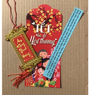 (Quà Tặng) Bộ Lixi Đỏ May Mắn + Khánh Chúc Mừng Năm Mới