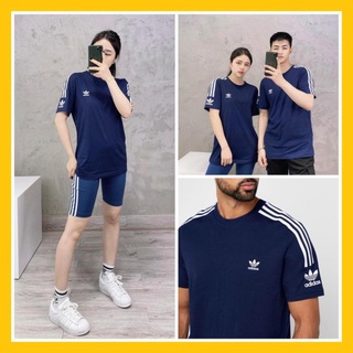 Áo Thể Thao Nam Nữ [Tee Shirt] Logo Tay Xanh Navy [ĐỒ TẬP GYM]