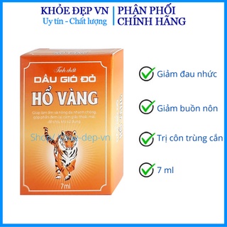 Tinh chất dầu gió đỏ Hổ Vàng giúp làm ấm và nóng da nhanh chóng, góp phần đem lại cảm giác thoải mái– Chai 7ml