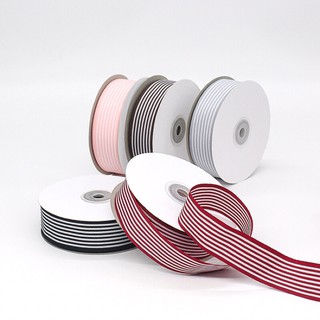 [Bán lẻ giá sỉ]Ruy băng kẻ sọc 25mm 2 mặt cao cấp trang trí kẹp cài, phụ liệu may mặc, váy tutu, bánh kem