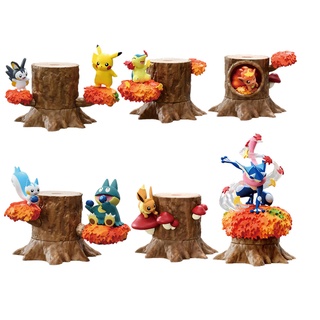 Mô hình nhân vật Pokeqon lắp ghép thân cây lá kim quà tặng 30cm