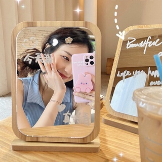 Gương khung gỗ để bàn trang điểm - Đồ deco phòng ngủ Tặng kèm bút vẽ