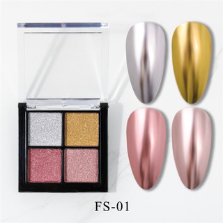 Sét Nhũ Tráng Gương 4 màu - Trang Trí Móng Tay Với 4 Màu Tráng Gương Đẹp