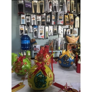 Bộ 3 chữ thư pháp trang trí dừa,bưởi tết , phúc,lộc,thọ đầu rồng - màu ngẫu nhiên