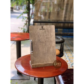 Set Menu A4/A5 FREE KHẮC LOGO kèm kệ gỗ để quầy cafe/ nhà hàng LUXI deco