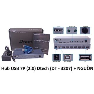Hub USB bộ chia cổng USB 2.0 từ 1 ra 7 cổng DTECH DT 3207 có nguồn rời
