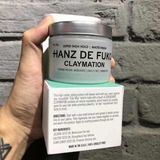 Sáp vuốt tóc nam cao cấp cho tóc dày khô Hanz de Fuko Claymation 56ml ( New 2021 )