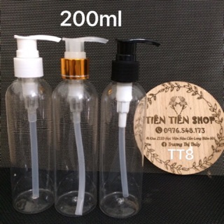 Chai nhựa trong 200ml vòi ấn