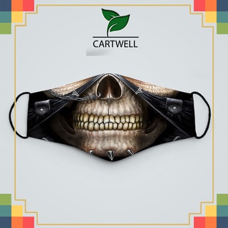 khẩu trang vải cotton 2 lớp SKULLS_1295 CARTWELL dây đeo mềm, đeo thoải mái,  dễ thở, thoáng khí
