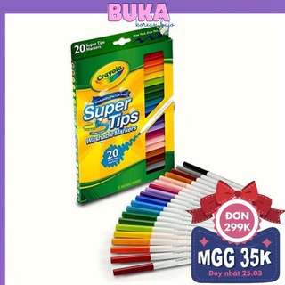 Bút viết calligraphy tiêu đề sổ tay bullet journal Bộ 20 bút Crayola Supertips DecorMe Bút lông viết nét thanh nét đậm