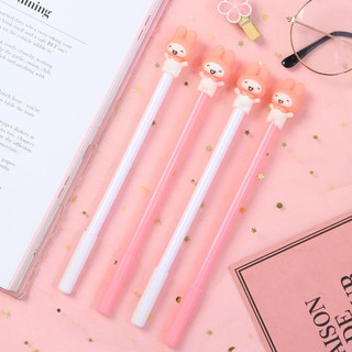 D110 bút thỏ hồng mặt trắng giơ tay hoạt hình dễ thương kute viết gel