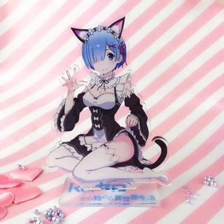 Standee anime manga Rem để bàn chất liệu mica trong suốt