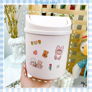 Thùng rác mini để bàn có nắp pastel Ins phong cách Hàn Aesthetic fuuko note