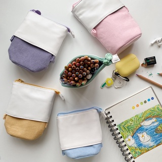 Hộp bút/Túi bút Pop up case có khoá kéo chắc chắn, màu pastel cực xinh, rộng rãi, phù hợp đi học