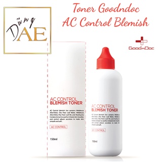 Toner Goodndoc AC Control Blemish Nước cân bằng tẩy da chết AHA + BHA cho da mụn, da thâm sạm 150ml