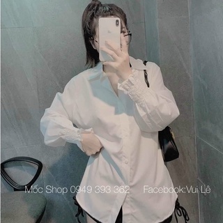 áo sơ mi nữ tay bồng kiểu dáng dài