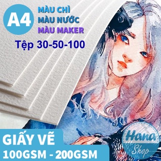Giấy vẽ màu nước,màu chì,maker A4A5 (Xấp 30100 tờ)180gsm100gsm