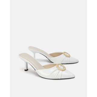 [WABRJN50 - giảm 10% đơn 250K] JUNO - Giày Mules Bít Mũi Khóa Trang Trí Đan Lát - CG07106