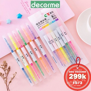 Set bút đánh dấu highlight HC DecorMe