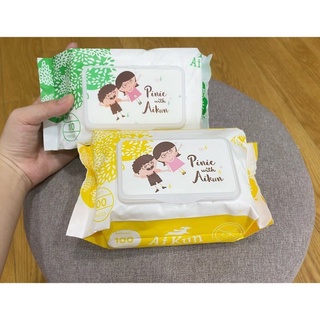 Thùng khăn ướt Aikun không mùi 100 tờ 24 gói/thùng (Giao màu ngẫu nhiên)