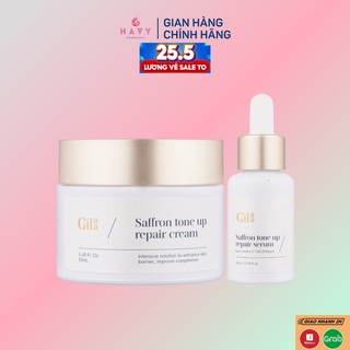 Bộ đôi Gilaa Saffron Tinh chất tươi dưỡng trắng 20ml và Kem dưỡng sạc nước 300g