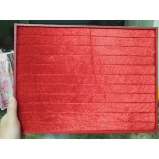 Khay nhung mềm đỏ trưng bày nhẫn/bông tai loại lớn