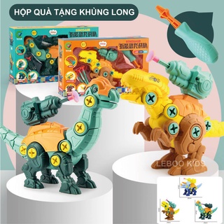 Đồ chơi mô hình khủng long lắp ráp bắn tên, quà tặng đồ chơi giáo dục sớm cho bé