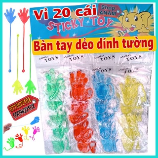 Sticky toy bàn tay dẻo dính tường ( vỉ 20 cái )