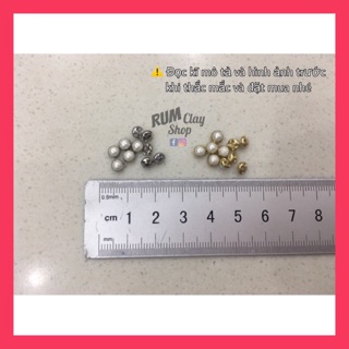 Nút Ngọc Trắng mini 4mm cho Obitsu, Bjd