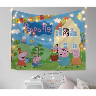 [ĐẸP - SẴN] Tranh vải Peppa Pig siêu yêu - (TẶNG kèm 01 bộ móc treo 10k)