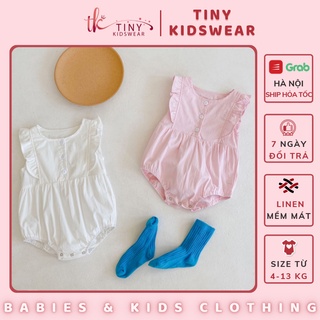 Bộ body không tay phối bèo, chất thô mềm cho bé gái từ 4-13kg [GB2]