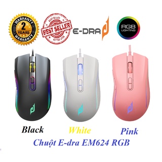 Chuột gaming E-Dra EM624 RGB/ 6662IC (PMW3327)/ DPI 12000 - Bảo hành 2 năm