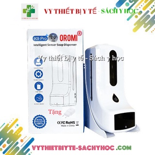 Nhiệt kế hồng ngoại không tiếp xúc K9 kèm xịt sát khuẩn tay tự động tặng chân đế -Thương hiệu Oromi (có chứng chỉ Co CQ)