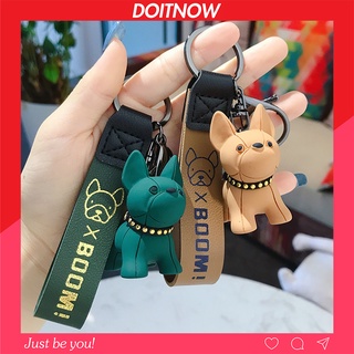 Móc khóa cute cún Bulldog treo ba lô dễ thương, móc chìa khóa xe máy hình chó đẹp phong cách Hàn Quốc DOITNOW MK63