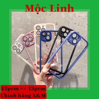 Chính hãng X&amp;M - Ốp Iphone 14 Pro Max | 14 Plus | 14 | 13 Pro Max | 13 Bảo vệ camera dẻo silicon 7 màu, lưng trong