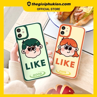 Ốp iphone - Ốp lưng iphone cạnh vuông cặp đôi LIKE  dành cho ip 6 đến 14promax - ng231
