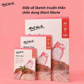 GIấy vẽ sổ vẽ Sketchbook truyền thần Mont Marte, chân dung ngành kiến trúc mỹ thuật -Lalunavn- B12