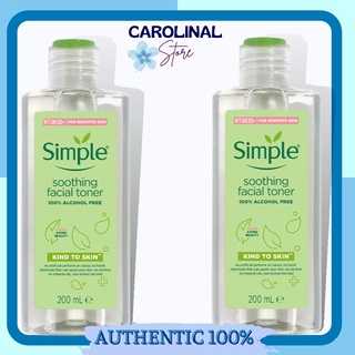 Nước hoa hồng simple [Dùng Là Mê-Hàng Auth] Nước hoa hồng Simple Kind to Skin Soothing Facial Toner (mẫu mới)