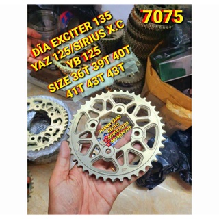 Dĩa nhôm 7075 EXCITER 135/YAZ 125/SIRIUS BÌNH XĂNG/YB125 36T 39T 40T 41T 42T 43T XÁM SIÊU CỨNG