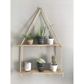 Kệ gỗ có dây treo 2 tầng
