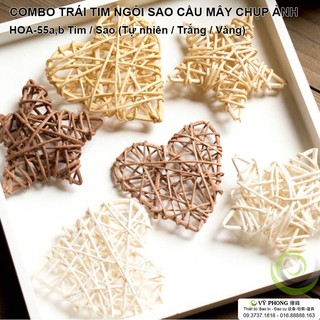 COMBO CẦU MÂY TRÁI TIM NGÔI SAO DECOR TRANG TRÍ ĐẠO CỤ CHỤP ẢNH HOA-55